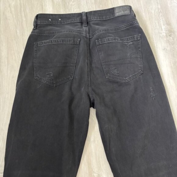 American Eagle Mom Straight Jean distressed black size 6 - Picture 6 of 8